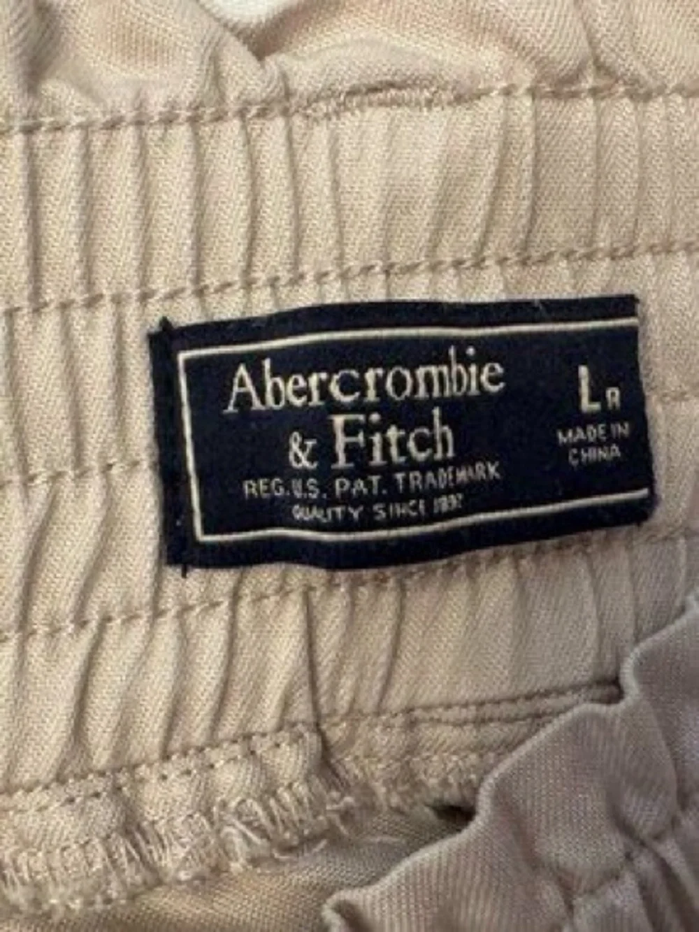 Abercrombie & Fitch Light Beige Paperbag Waist Chinos